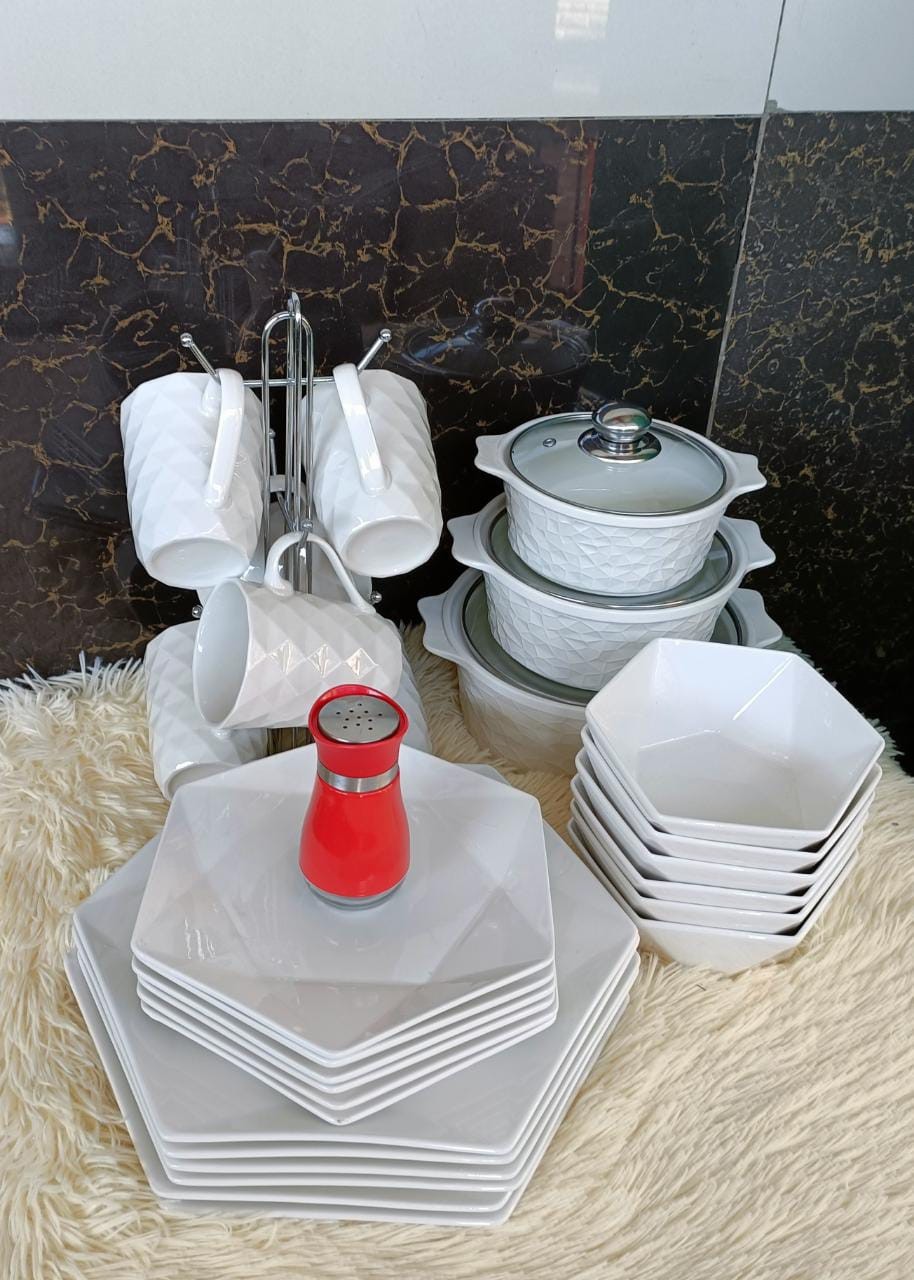 31 pcs trendy Hexagonal dinner sets