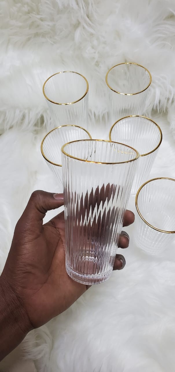 long Glass with gold rim