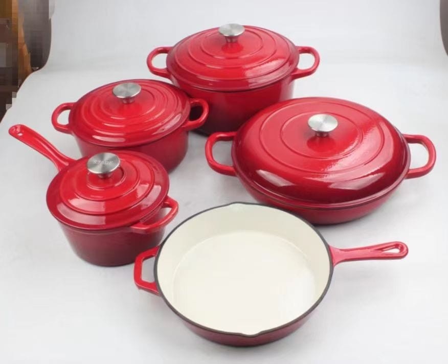 9pcs Enamel Cast iron cooking pots*