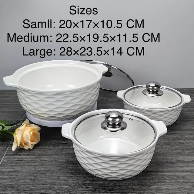 3pcs ceramic serving bowls